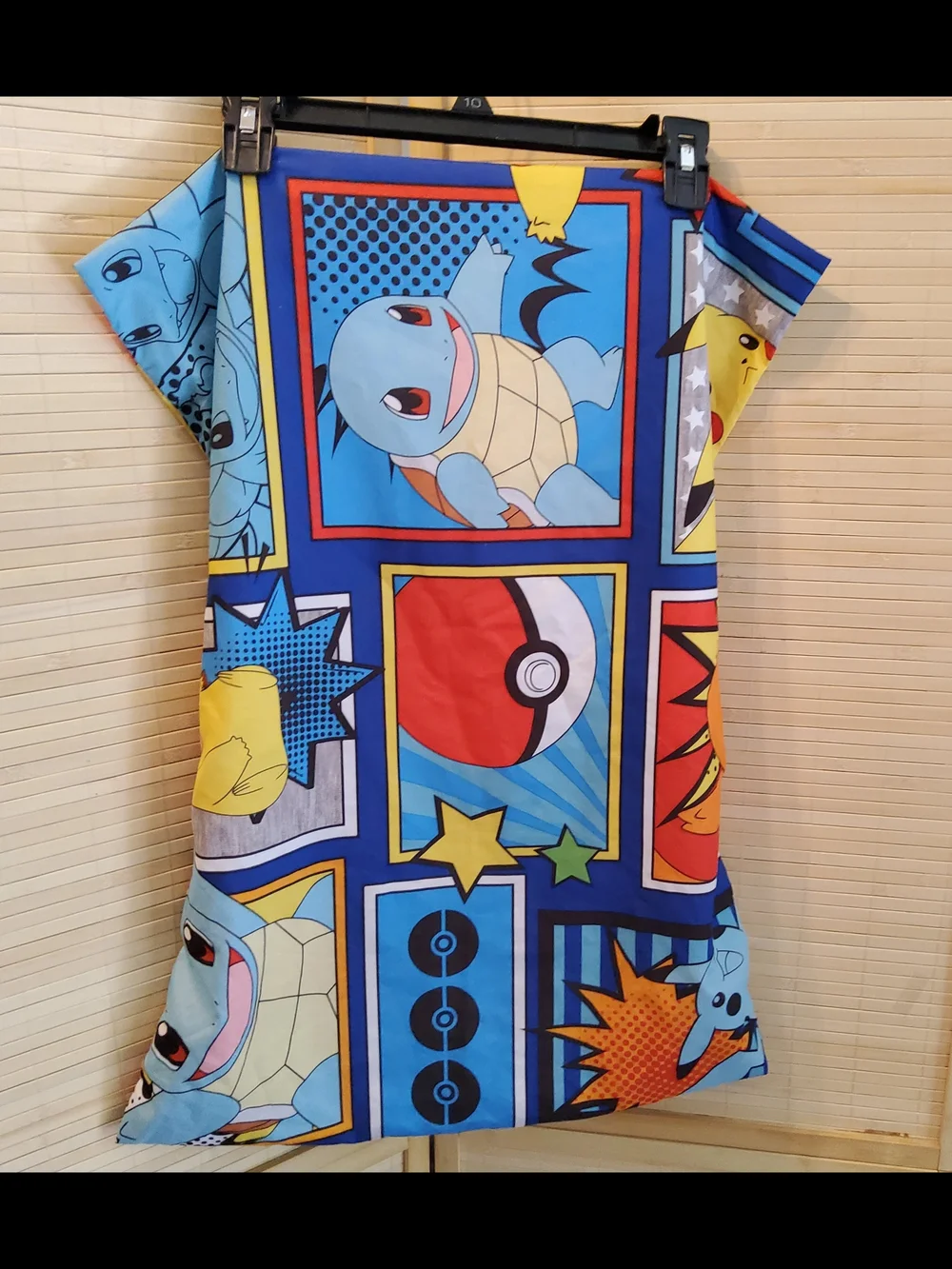 Pokemon Yellow, Red, Blue Blanket with Pikachu & Eevee and Pillowcase
